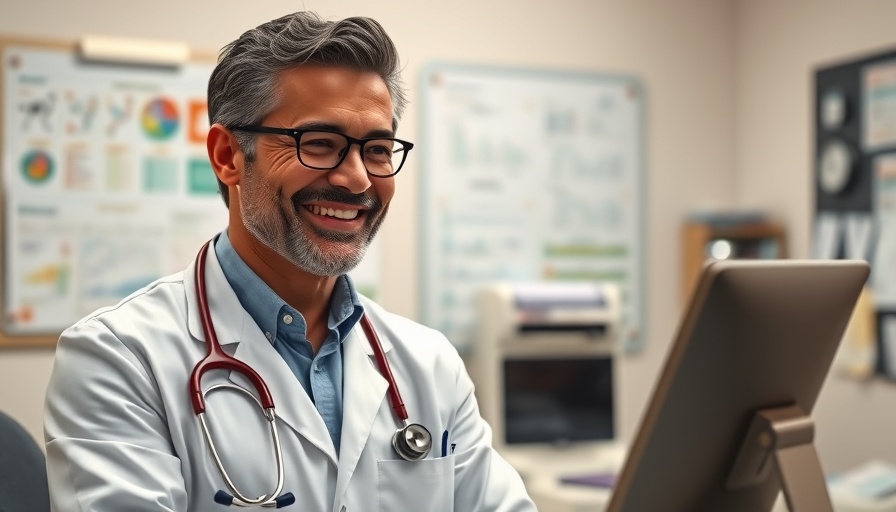 Friendly doctor discussing skin cancer awareness and early detection in an office.