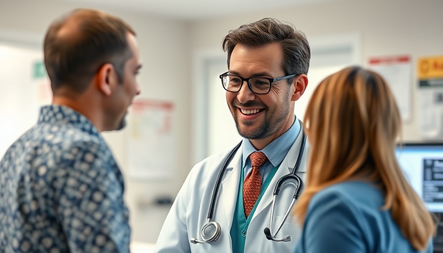 Professional doctor in medical office for skin cancer awareness discussion.