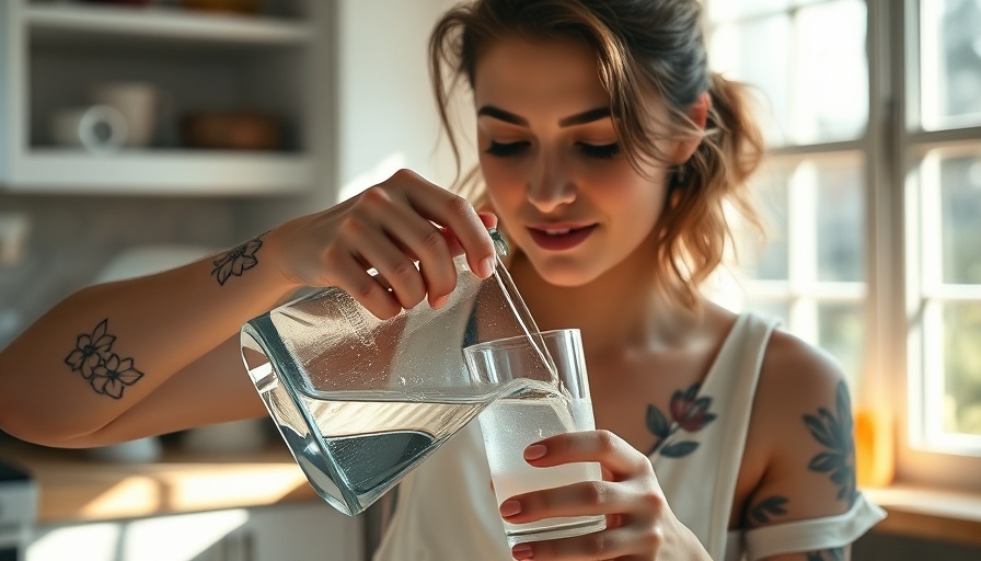 Young woman pouring water as part of personalized hydration plan