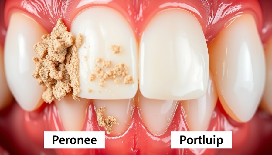 Close-up teeth comparison showing prevention of tartar.