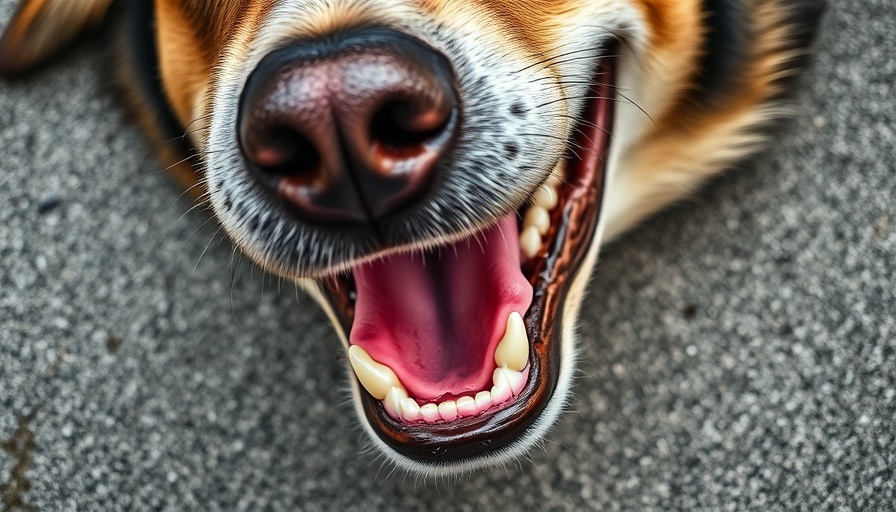 Blue tint gums in dog's mouth indicating heart murmur.