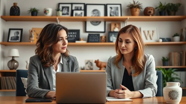 Virtual meeting on reactive and fearful dogs training, two women.