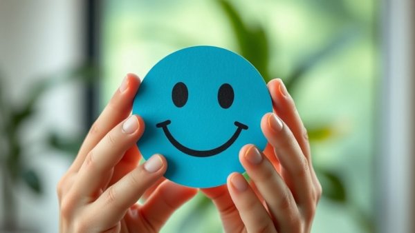 Gently holding smiley face symbolizing functional psychiatry for mental health.
