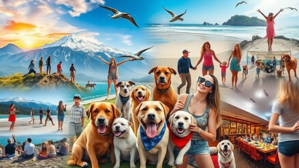 Collage showcasing diverse dog health management trends 2025 activities.