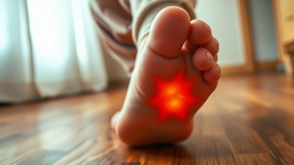 Illustrated inflamed foot depicting gout pain relief advice.