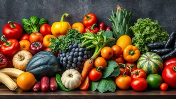 Colorful fruits and vegetables to lose weight without exercise.