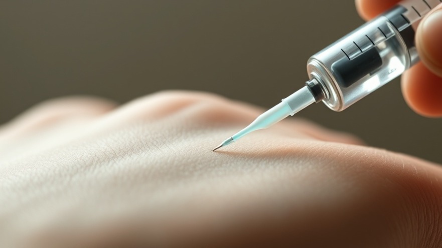 Syringe administering Platelet Rich Plasma therapy for natural healing and tissue regeneration.