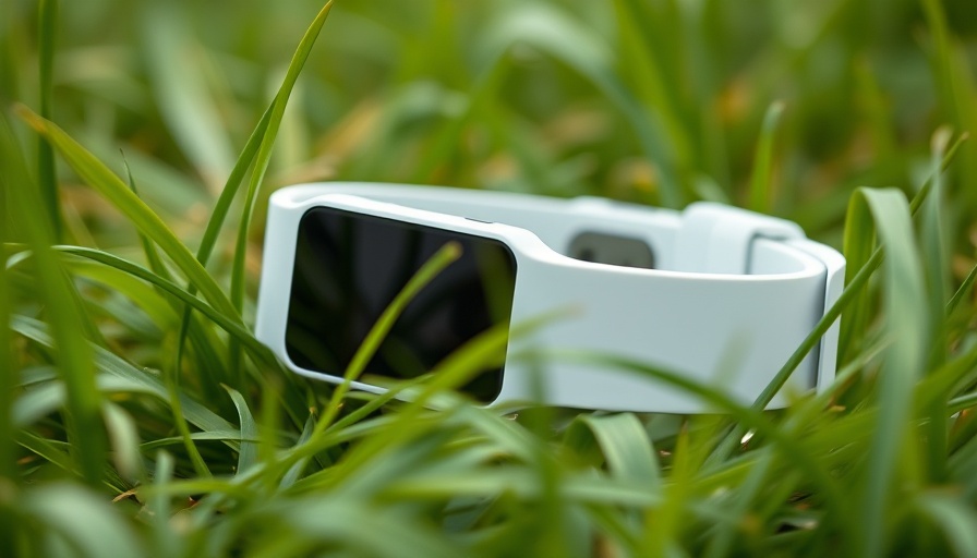 Sleek white fitness tracker on grass, enhancing performance outdoors.