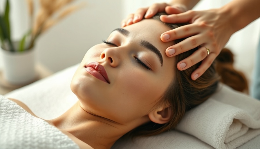 Young woman receiving head massage for natural pain relief.