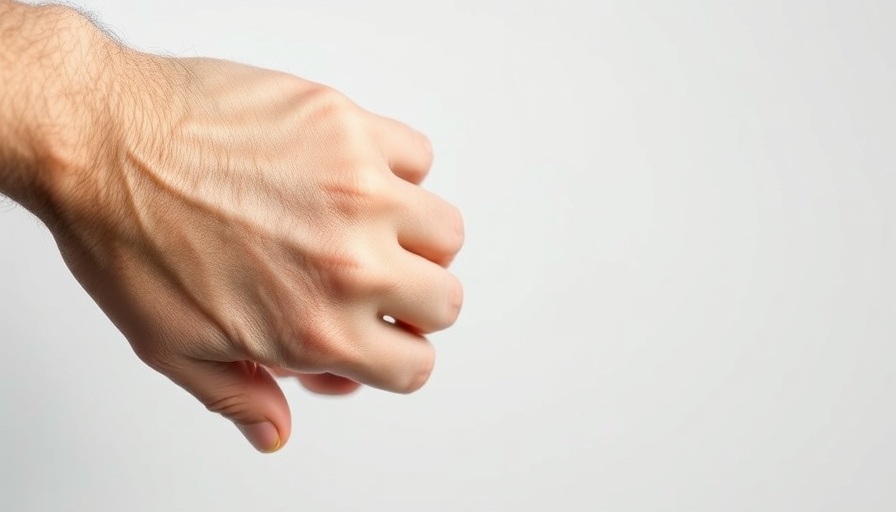 Close-up of a hand with scratching action, relating to CREST Syndrome symptoms and treatment.