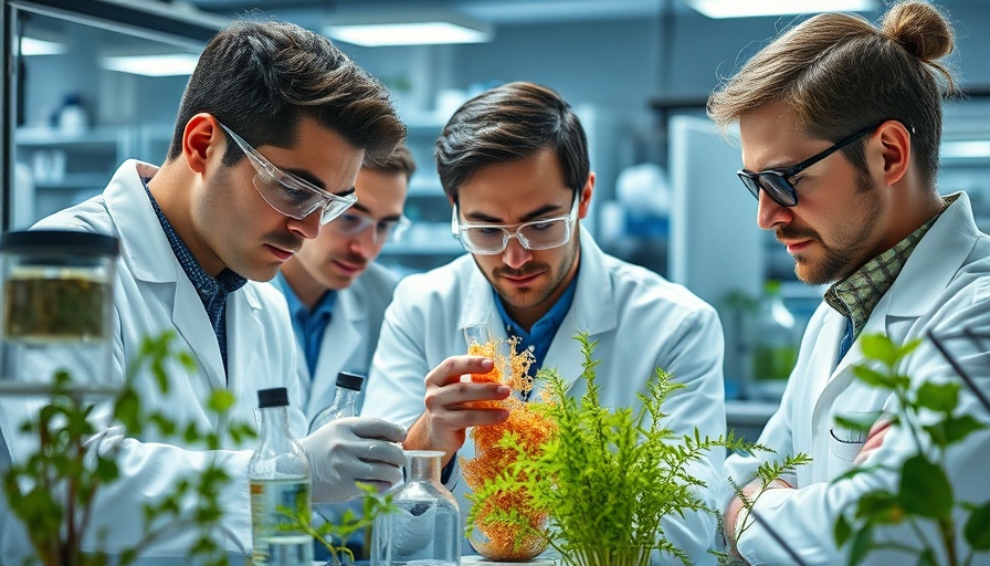 Scientists in lab working on bioengineered yeast for herbal medicine.