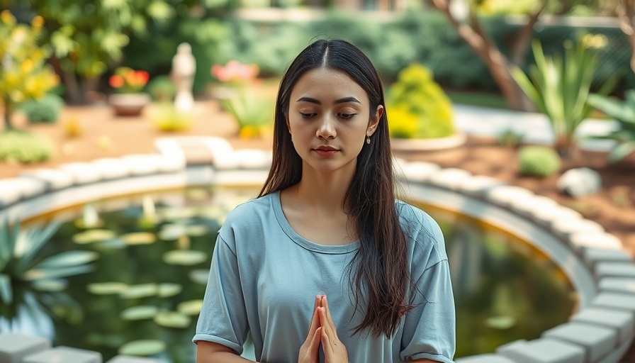 Mindfulness Improve Mental Health: woman practicing mindfulness in a garden.