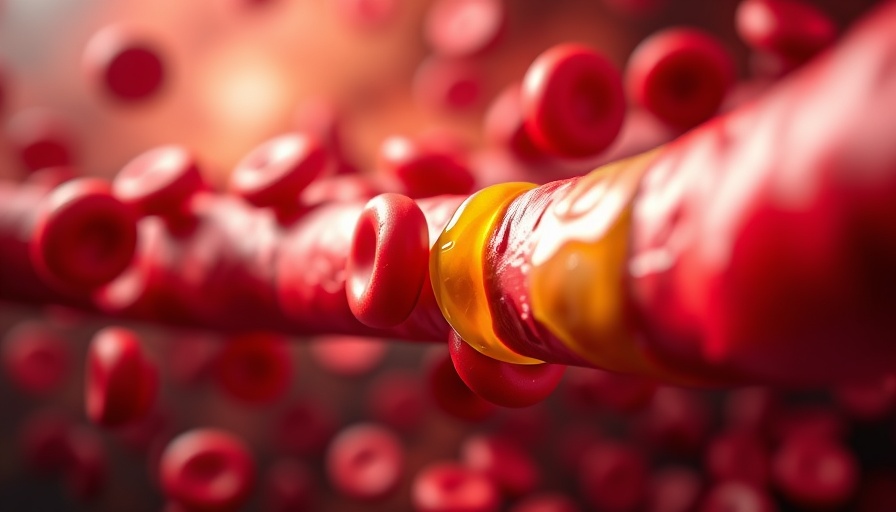 Red blood cells in artery with cholesterol plaque, illustrating max-dose statins save lives.