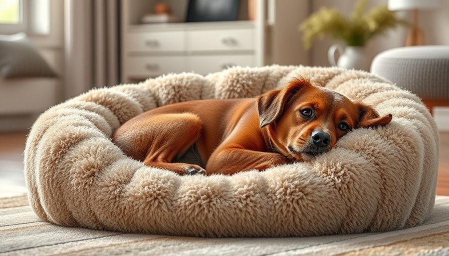 Cozy plush dog bed indoors for ultimate comfort.