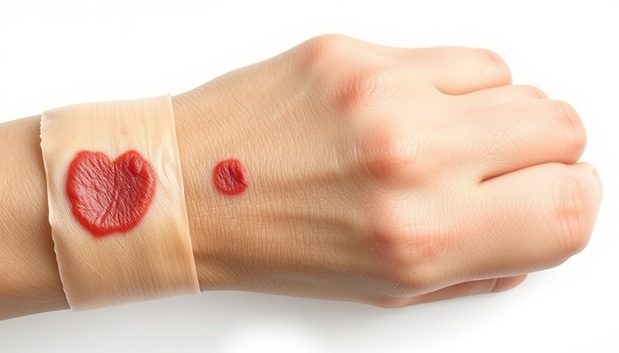 Healing stages on hand demonstrating AI-powered smart bandage effect