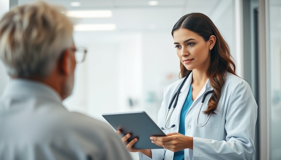Doctor consulting patient about chronic spontaneous urticaria in modern clinic.