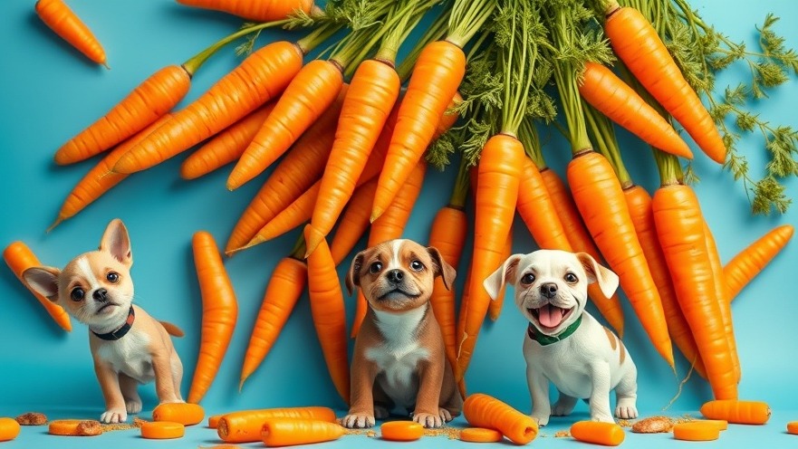 Vibrant carrots for pet-friendly snacks, promoting beta-carotene for dogs.