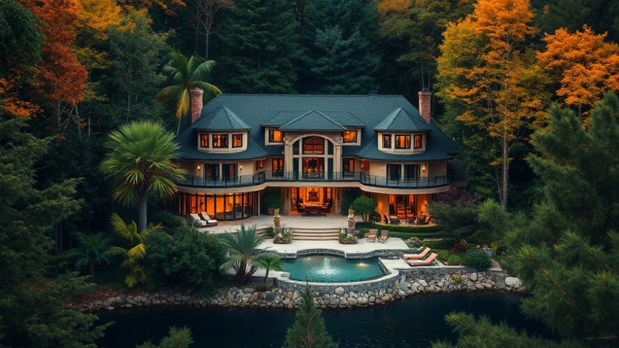 Luxury estate in Ontario's cottage country with waterfront view.