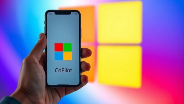 Smartphone with Copilot logo, illustrating Microsoft Copilot AI Search Enhancements.