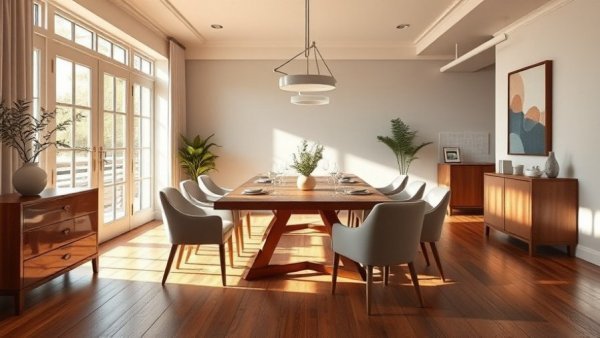 Elegant dining room embodying quiet luxury in real estate.