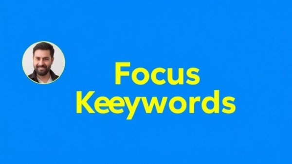 SEO article cover on focus keywords with bold text and image