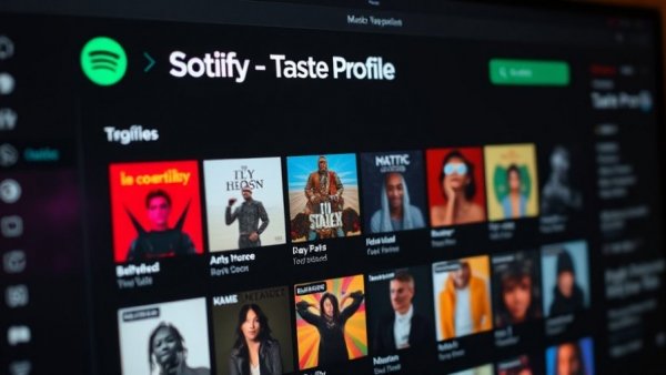 Spotify Taste Profile feature interface displaying music preferences.