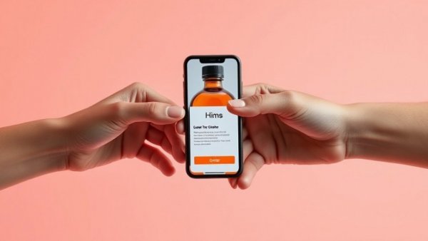 Hims & Hers data breach concept with hand and phone.