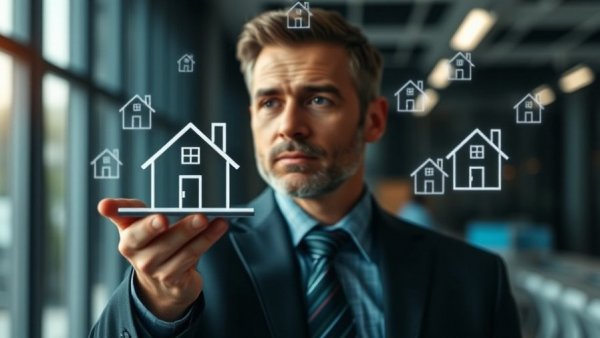 Luxury Residential Real Estate Trends symbolized by digital house icons.