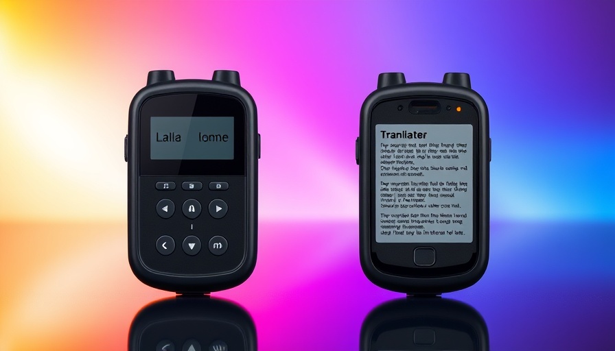 Timekettle T1 Handheld Translator with a gradient background