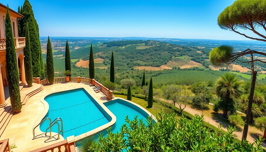 Stunning Chianti mansion with pool and vineyard view.