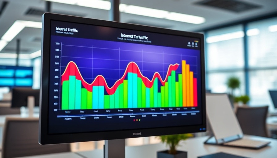 Vibrant graph on monitor depicting Google traffic trends.