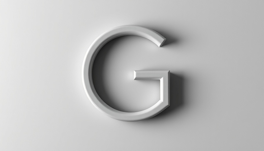 Minimalistic 3D letter 'G' on gray background, symbolizing Google.