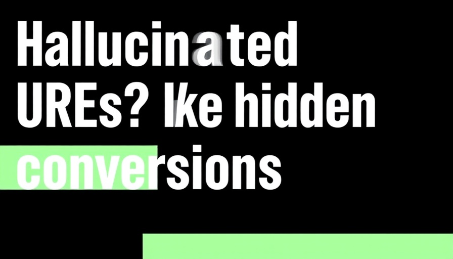 Bold typography on dark background about hallucinated URLs.