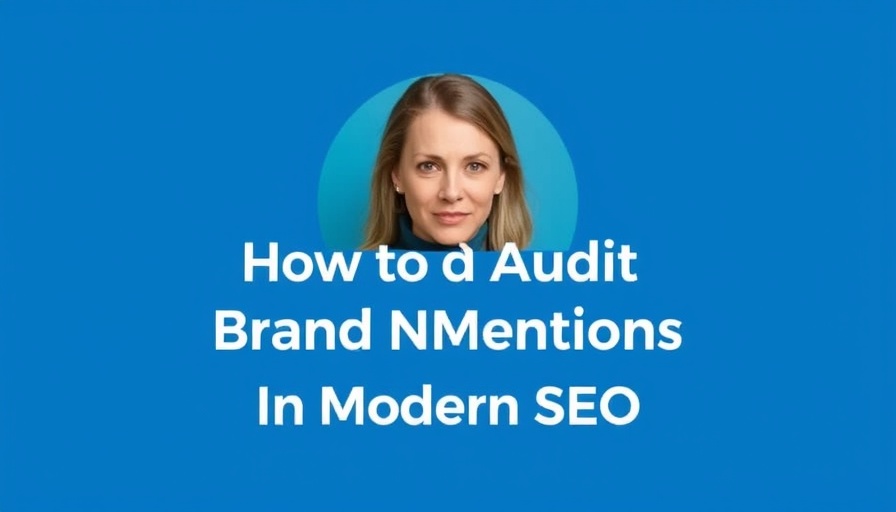 Audit brand mentions for SEO with Despina Gavoyannis on blue background