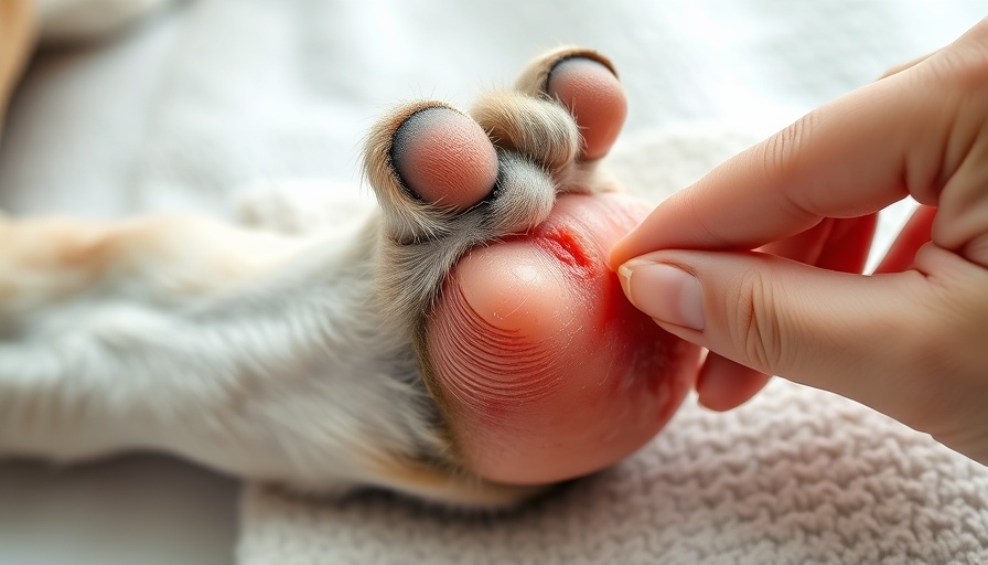 Examining dog's itchy paw for home remedies