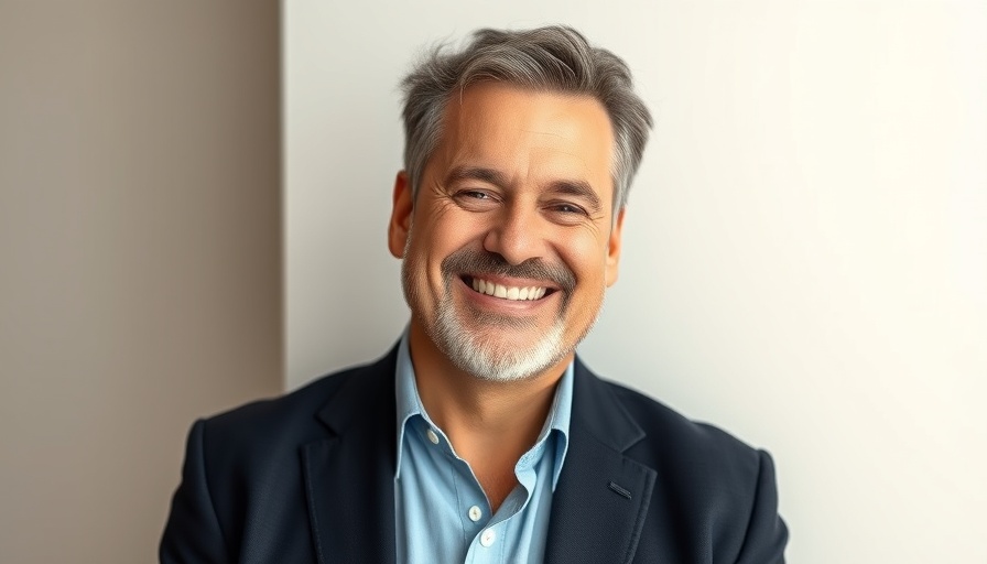 Professional man in formal attire smiling against neutral background