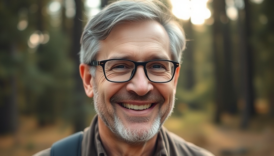 Smiling middle-aged man outdoors, second chance hiring concept.