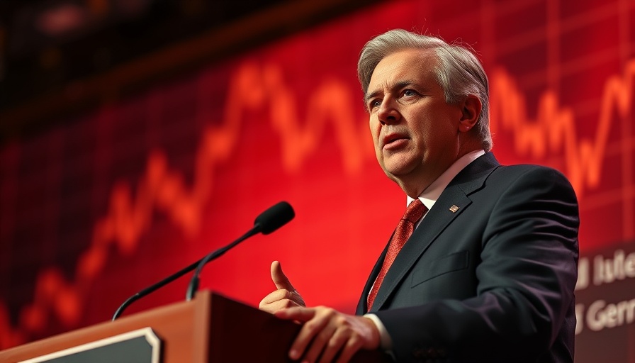 Dynamic political speech on tariffs with economic graph.
