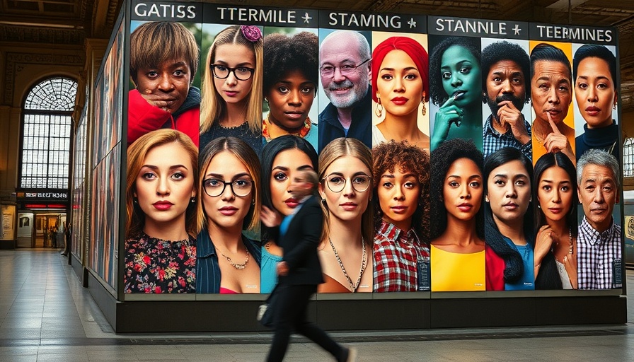Art replaces ads at Grand Central Station with vibrant portraits.