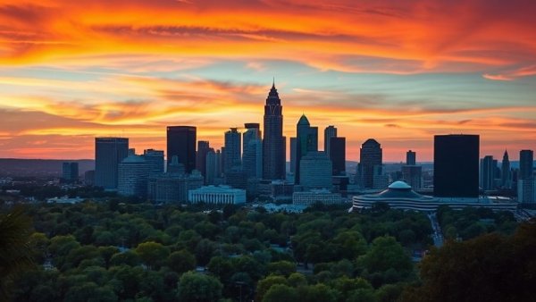 Atlanta skyline and park at sunset highlighting side hustle potential.