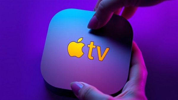 Apple TV new logo with creative practical effects and colors