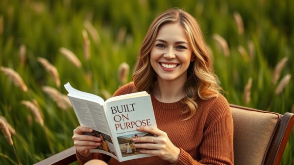 Betsy Fore holding 'Built on Purpose' book, venture capital focus.