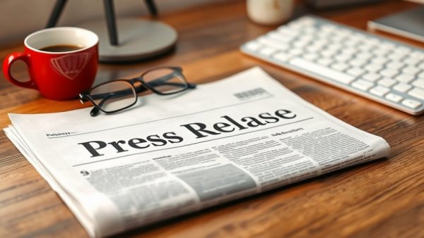 Press release newspaper with coffee and glasses for funnel automation.