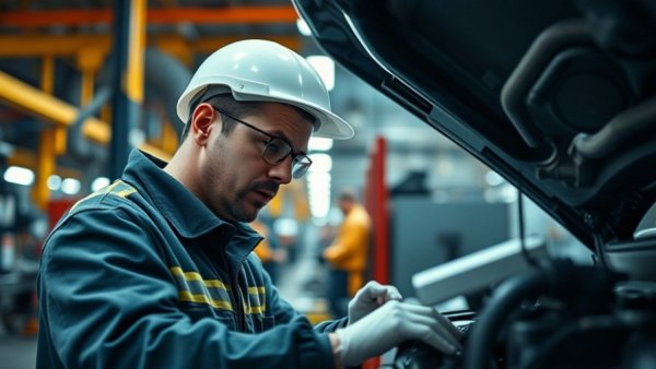Automotive technician inspecting engine in factory, Reputation Marketing