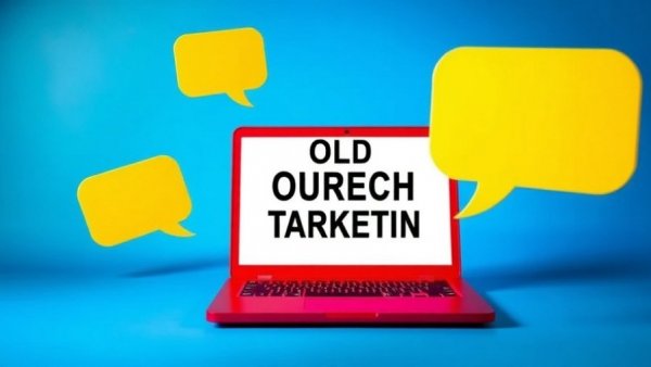 Red laptop with speech bubbles for cold outreach targeting.