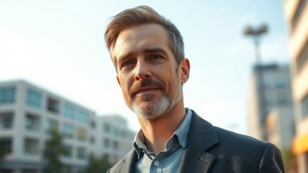 Agile Leadership spotlight on mature man confidently posed outdoors.