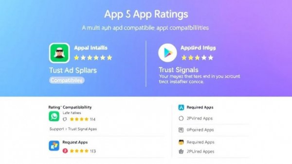 Informative display showcasing app ratings and multi-app compatibility.