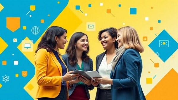 AI in marketing strategy with vibrant businesswomen discussing concepts.