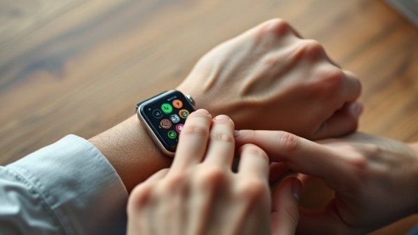 Smartwatch displaying apps for wearables for blood sugar tracking.