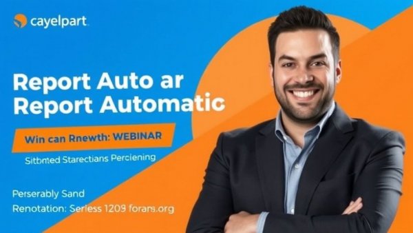Webinar ad for Automated Reporting with Python and GenAI, featuring professional.